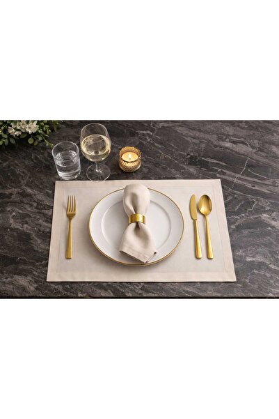 diclecollection 2-Piece Duck Fabric Patterned Raw Cloth Placemat / Soup Mat /...