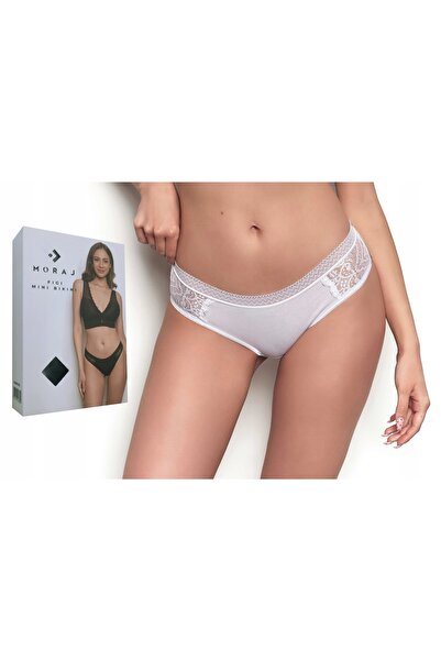 MORAJ Chiloți de damă din dantelă albă, dantelă L