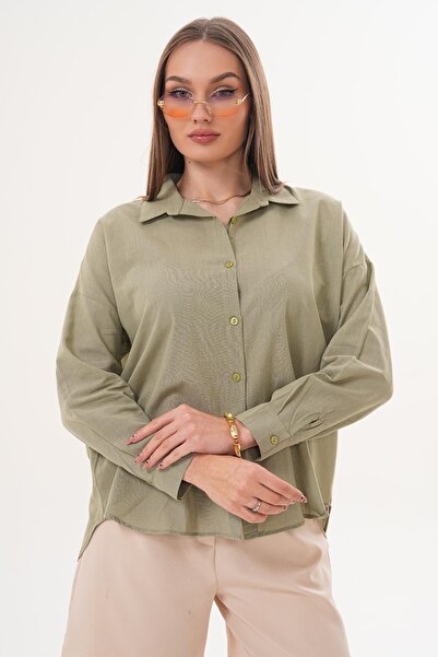 ŞİMAL Cămașă de damă din in, cu mânecă lungă, model Flam 260238