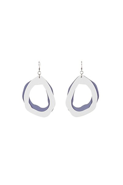 HAIArt Fluid Earrings - White + Grayish Blue