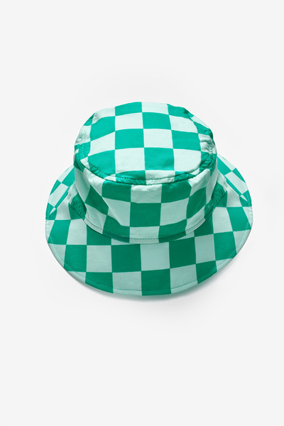 Le Mabelle قبعة دلو للأطفال بنمط داما بالنعناع