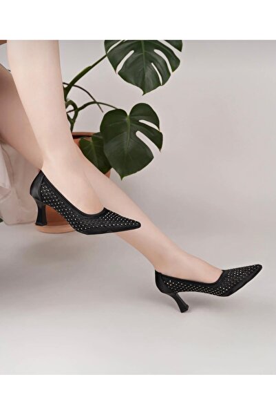 BARIŞ AKBULUT Satin Stone Evening Dress Shoes