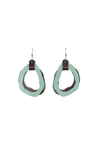 HAIArt Fluid Earrings - Mint Green + Brown