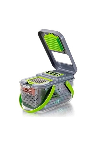 WDA قطاعة خضار ومبشرة ماندولين، أداة مطبخ 22 في 1، 13 شفرة مع وعاء، رمادي