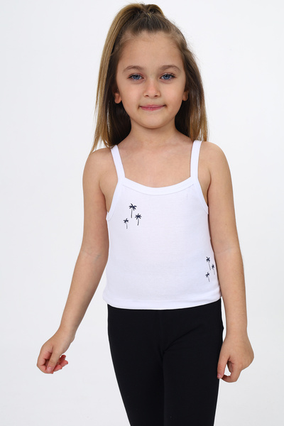 Toontoy Girl's Printed Square Neck Basic Undershirt
