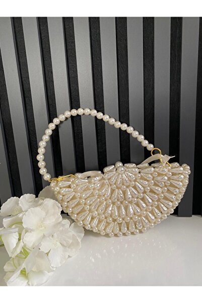 Hümzeyy home İstridye modeli inci çanta özel tasarım krem rengi koltuk örtüsü...