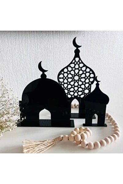 Generica طقم ديكور اكريليك اسود نقشات رمضانية