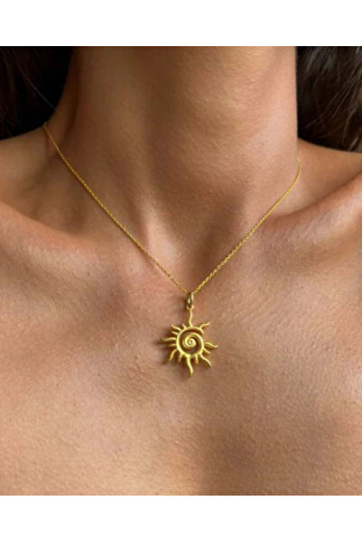 Ervalina قلادة نسائية مجوفة على شكل شمس