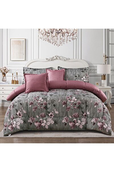 PUREZA Mingli King Size 6-Piece Bedspread Set: Floral King Duvet (230x250cm) ...