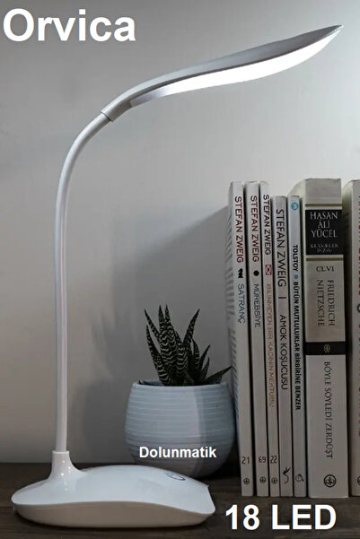 ORVİCA Şarjlı Masa Lambası Akrobatik 3 Kademeli 18 Ledli Dokunmatik Ders Çalı...