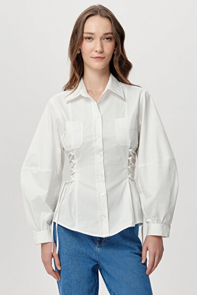 Exquise Shirt Collar Balloon Sleeves Regular Fit Shirt