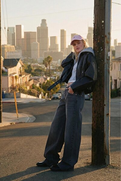 Bershka Düşük bel fitilli kadife boyfriend jean