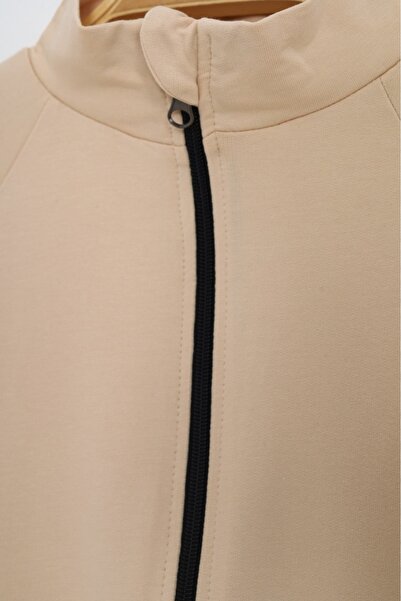 Toontoy Baby Boy Printed Stand Collar Zippered Raglan Sleeve Basic Jumpsuit