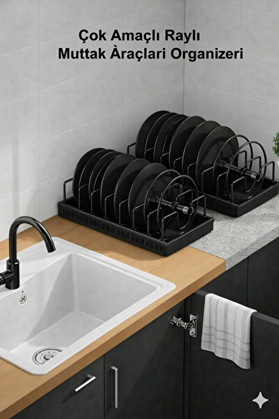 TncPatiShop 2-Piece Adhesive Telescopic Rail Kitchen Tools Organizer Spice Ra...