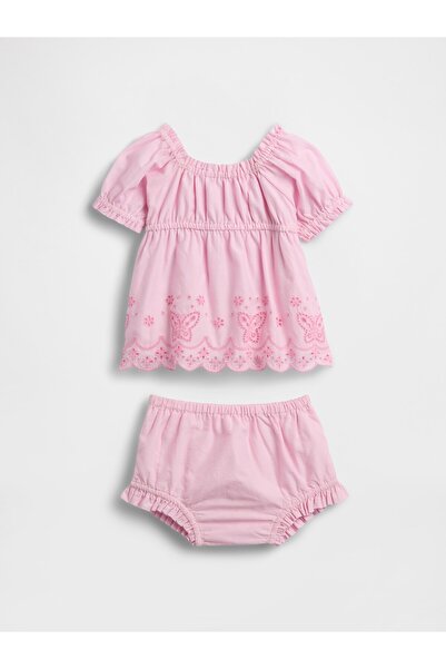 GAP Bebek Pembe Kelebek İşlemeli Outfit Set