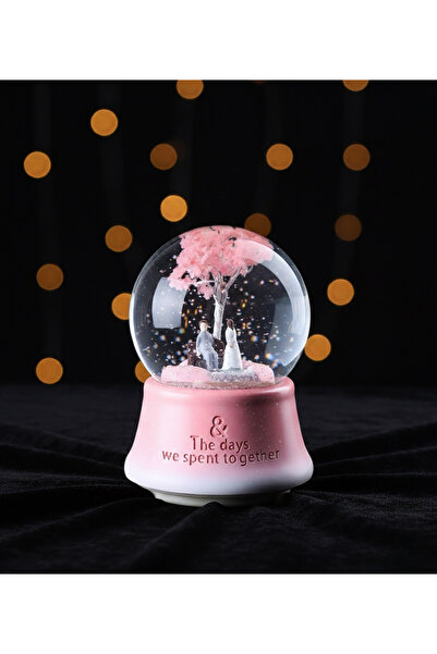 AYLİS Büyük boy Sevgili Buluşma Ağaç Altında Model Püskürtmeli Kar Küresi Müz...