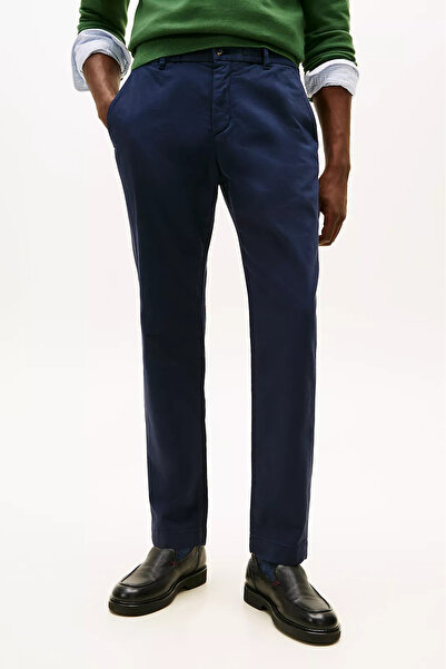 Tommy Hilfiger بنطلون هارلم للرجال بخصر مطاطي من نسيج التويل - أزرق داكن