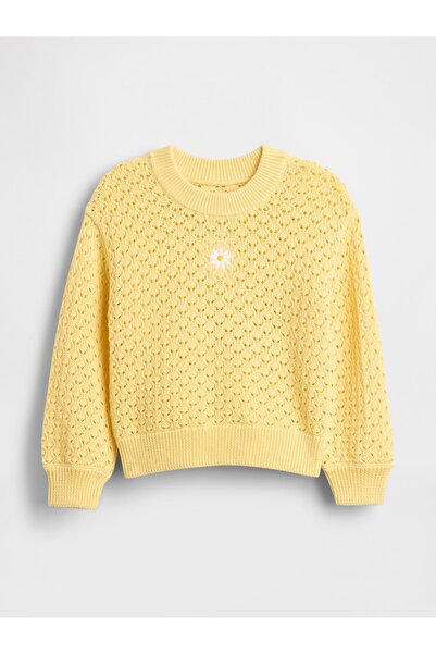 GAP Kız Bebek Sarı Bisiklet Yaka Kazak