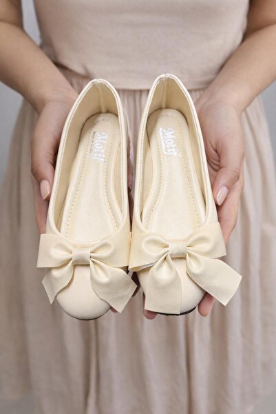 modastilin حذاء باليه نسائي أنيق للاستخدام اليومي مزود بشريط مزين ومقدمة مستد...