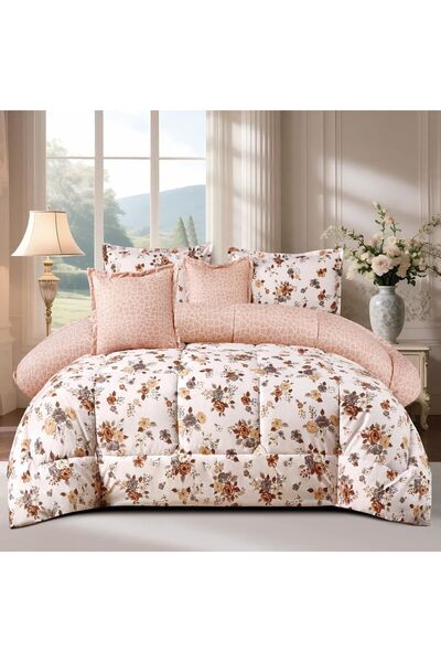 PUREZA Mingli King Size 6-Piece Bedspread Set: Floral King Duvet (230x250cm) ...
