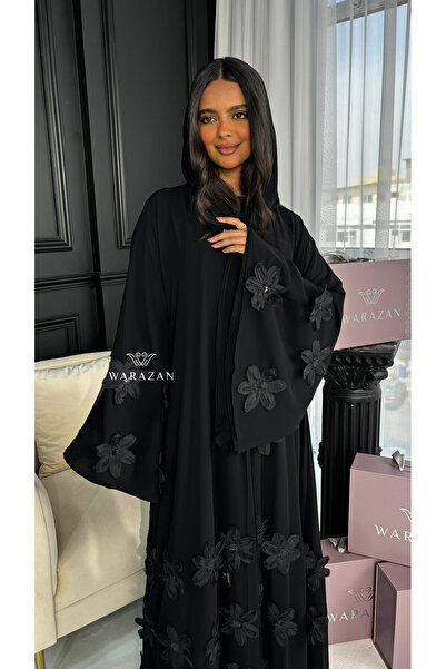 Warazan Elegant Barbie abaya with a rose design