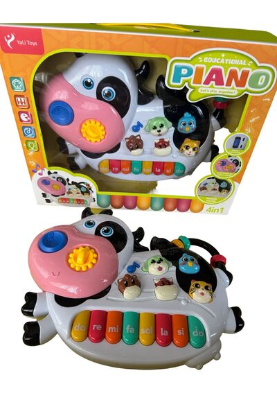 ADIRI SHOP 4-in-1 interactive educational piano for children 18m+, cow model,...