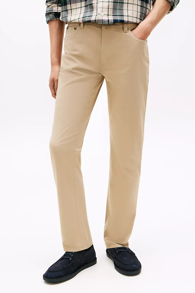 Tommy Hilfiger Men's Denton Five-Pocket Satin Trousers - Beige