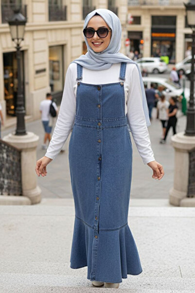 N.S NEVA STYLE Denim Blue Hijab Gile Dress 30730m