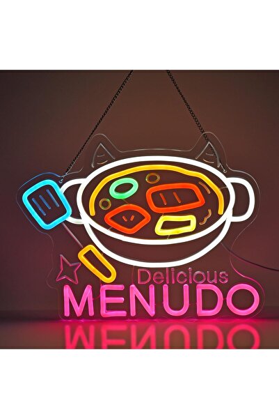 Slasa Menudo Neon Sign 39x31 cm with 6mm Acrylic Base LED Wall Decor Multicolor