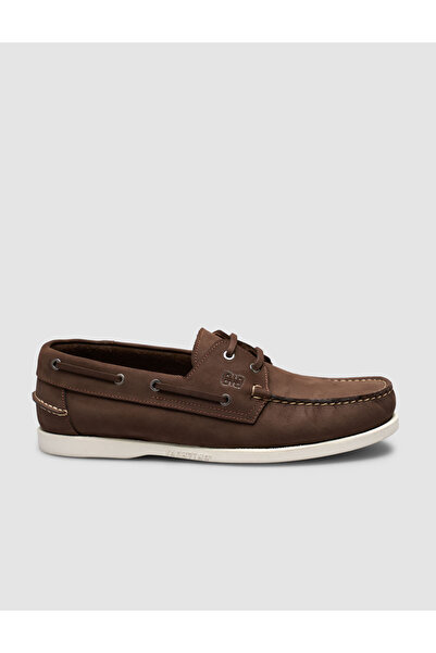Cabani Brown Genuine Leather Lace-Up Loafer Shoes
