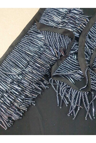 ESRA ŞELEM Navy Blue Beaded Tassel Beaded Fringe Tassel Accessory Hobby Decor...