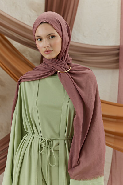 Qef Soft Line Cotton Shawl Plum Plum
