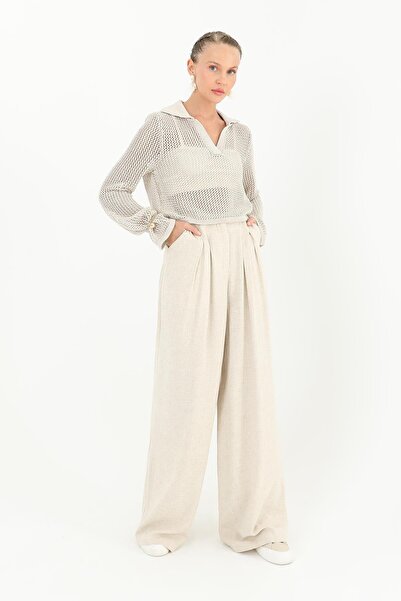 Soul Γυναικεία Ασημί Μπλούζα με Λαιμόκοψη V και Διάτρητο Σχέδιο - 31729BLZ - ...