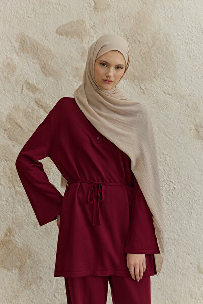 Qef Soft Line Cotton Shawl Stone