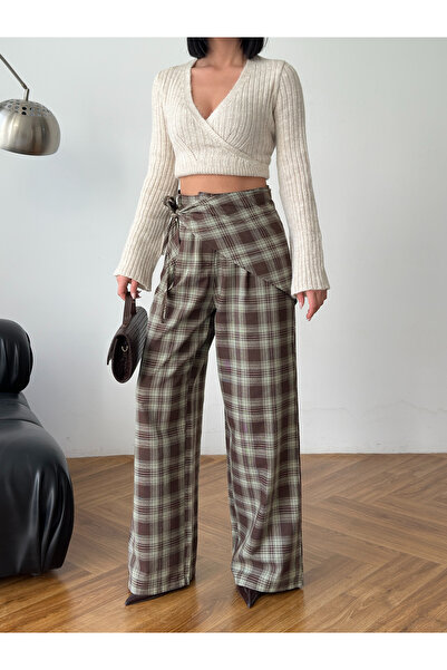 AYKA WEAR Kadın Fular Detaylı Tailored Fit Pantolon