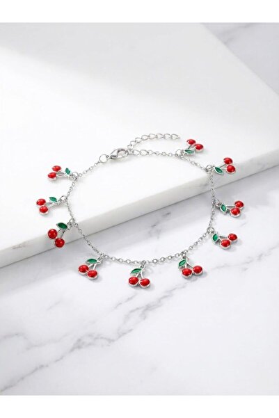 Ümaks Silvers Minimalist and Stylish Women's Bracelet with Cherry Detail, Mad...