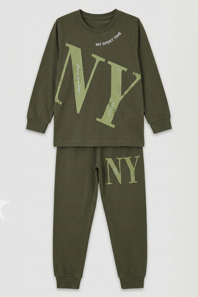 REMSA Момчешки комплект пижама от памучен джърси 4224 Khaki02