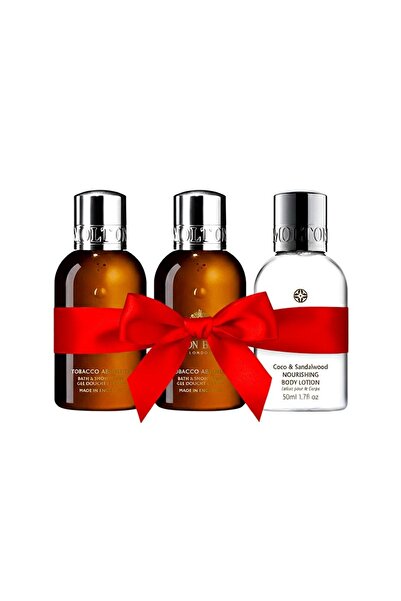 Molton Brown Gel de duș Tobacco Absolute 2×100ml, Loțiune de corp cu nucă de ...