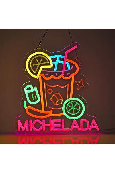 Slasa Michelada Neon Sign 34x32 cm with 6mm Acrylic Base LED Wall Decor Multi...