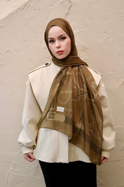 efdal şal eşarp Kemer Desen Soft Shawl