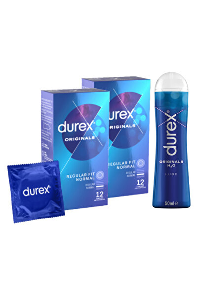 Durex Pachet Prezervative Originals 2x12 bucati + Lubrifiant Originals 50 ml