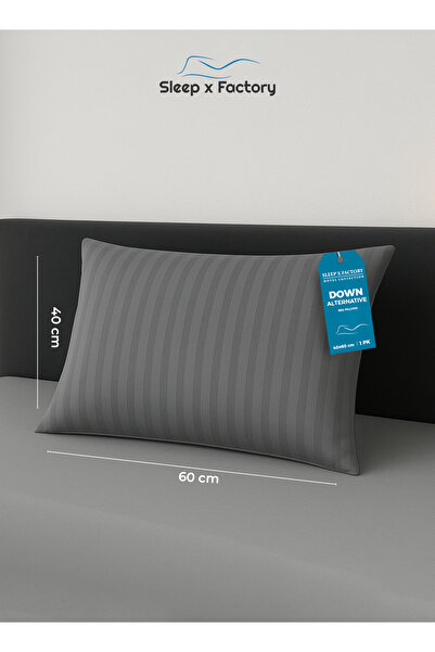 Sleep x Factory Striped Hotel Pillow 60x40 cm – Microfiber Soft & Supportive