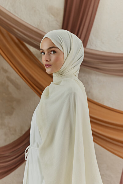 Qef Soft Line Cotton Shawl Bone