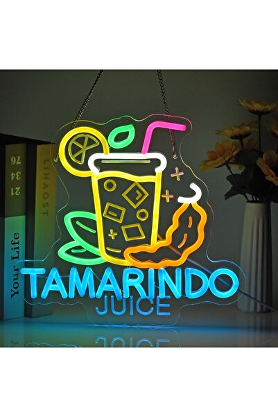 Slasa Tamarindo Juice Neon Sign 33x30 cm with 6mm Acrylic Base LED Wall Decor...