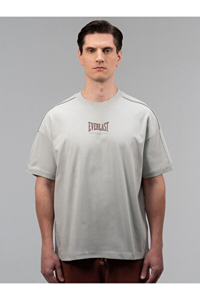 EVERLAST Ανδρικό μπλουζάκι Boxing Heritage oversized σε ανοιχτό γκρι χρώμα