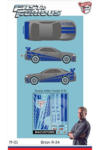 MACustoms 1/64 Ölçek Uyumlu Sulu Dekal Decal Sticker
