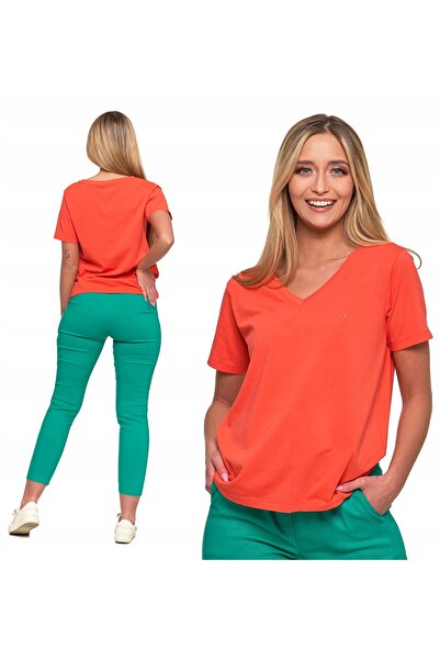 MORAJ Women's Loose T-Shirt Cotton PREMIUM Comfortable V-neck XXL