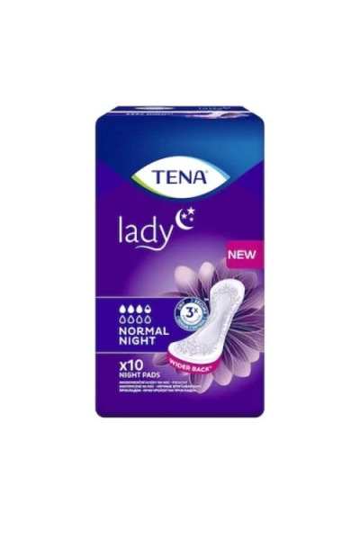 TENA Lady Normal Night – Absorbante pentru Noapte, 10 Bucăți