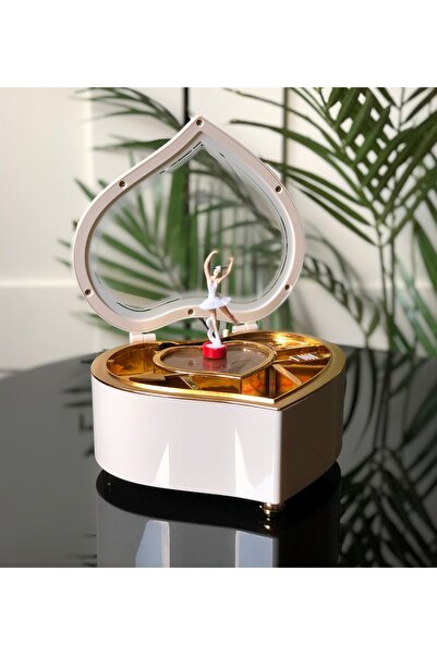 AYLİS kalp şeklinde balerin müzik kutusu, spinning müzik kutusu, Noel, doğum ...