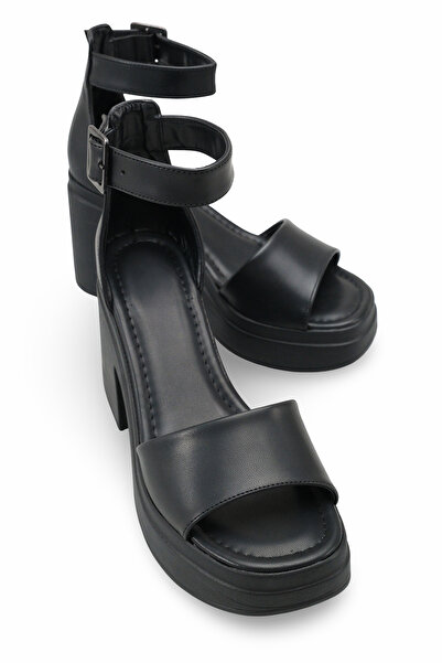 Solo Bag Women's Single Strap Buckle Detailed Thick Platform Heeled Casual St...